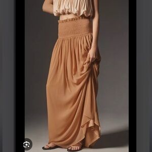 NWOT By Anthropologie Smocked Sheer Maxi Skirt
